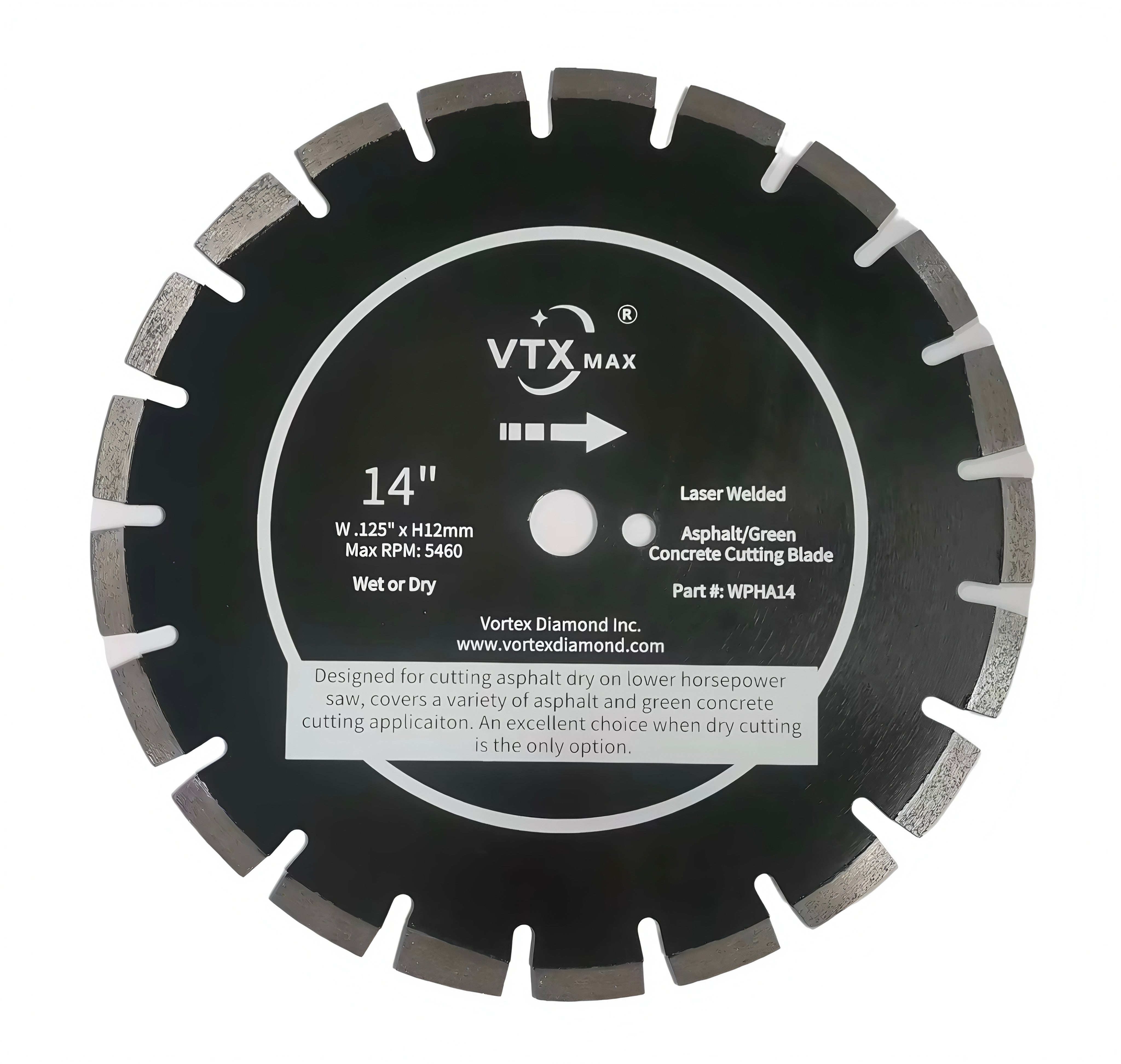 12 - 20 inch Laser Welded Diamond Saw Blades for Asphalt Cutting - Vortex Diamond