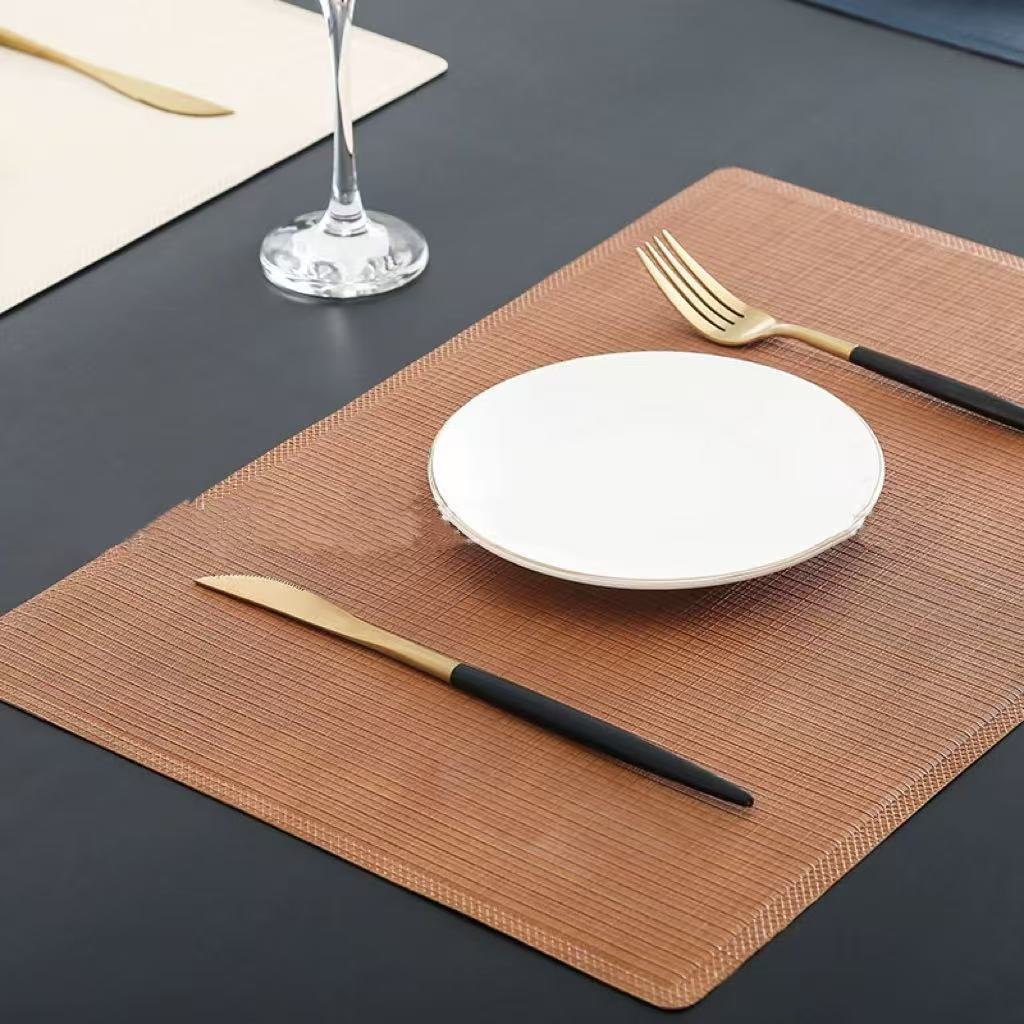 Placemats Set of 4. Dining mat. High end rectangular leather placemats - Vortex Diamond