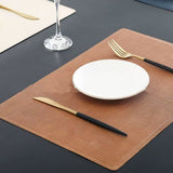 Placemats Set of 4. Dining mat. High end rectangular leather placemats - Vortex Diamond