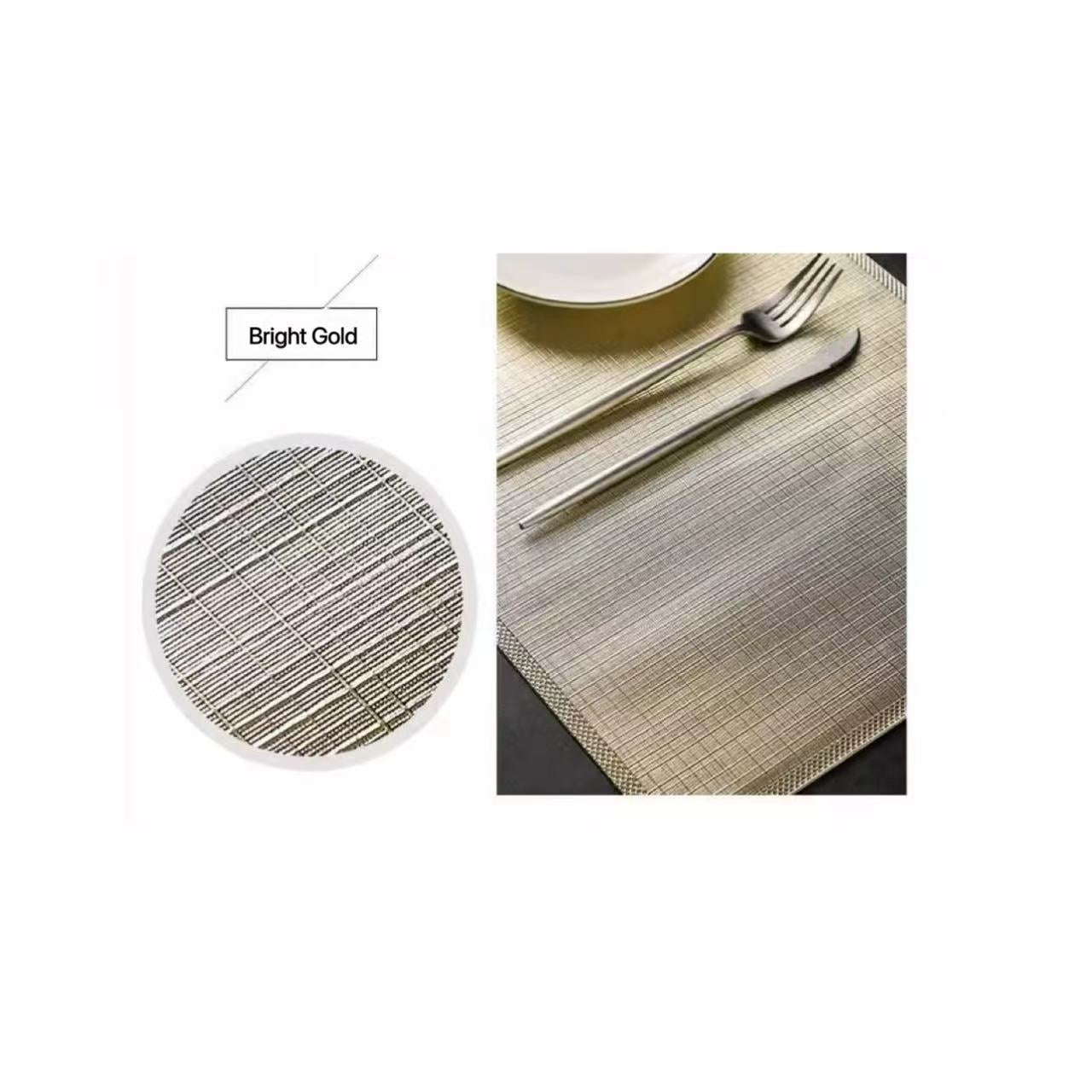 Placemats Set of 4. Dining mat. High end rectangular leather placemats - Vortex Diamond