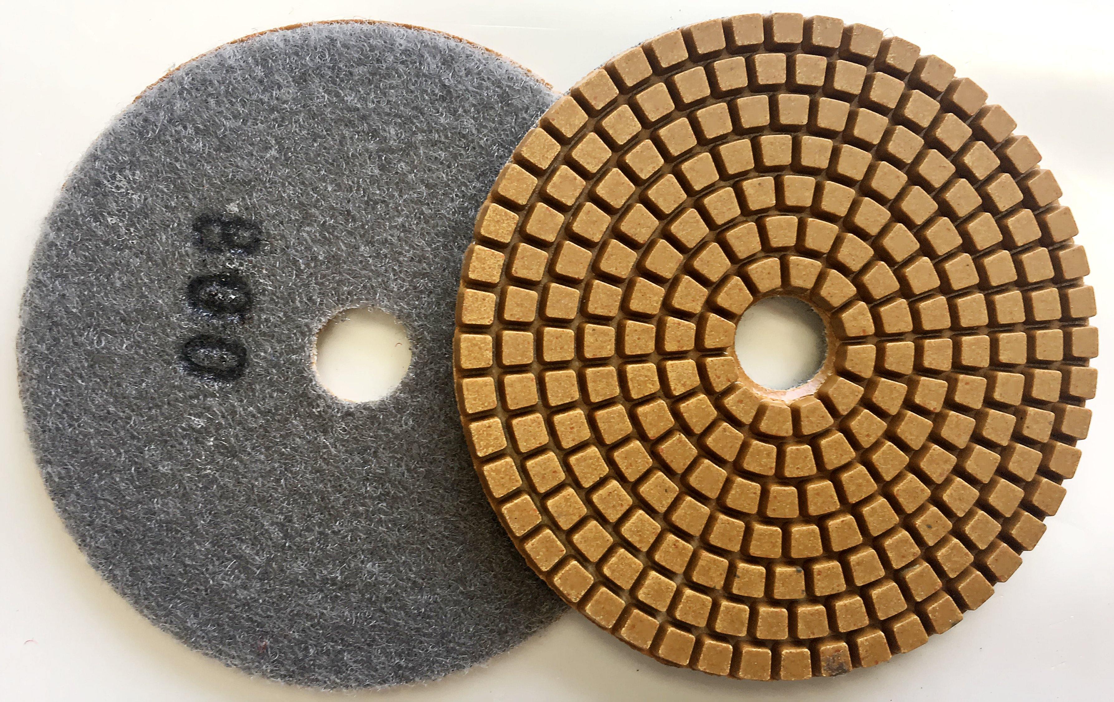 4 Wet Diamond Polishing Pads for DIY Stone Edges and Surface Polishing - Vortex Diamond