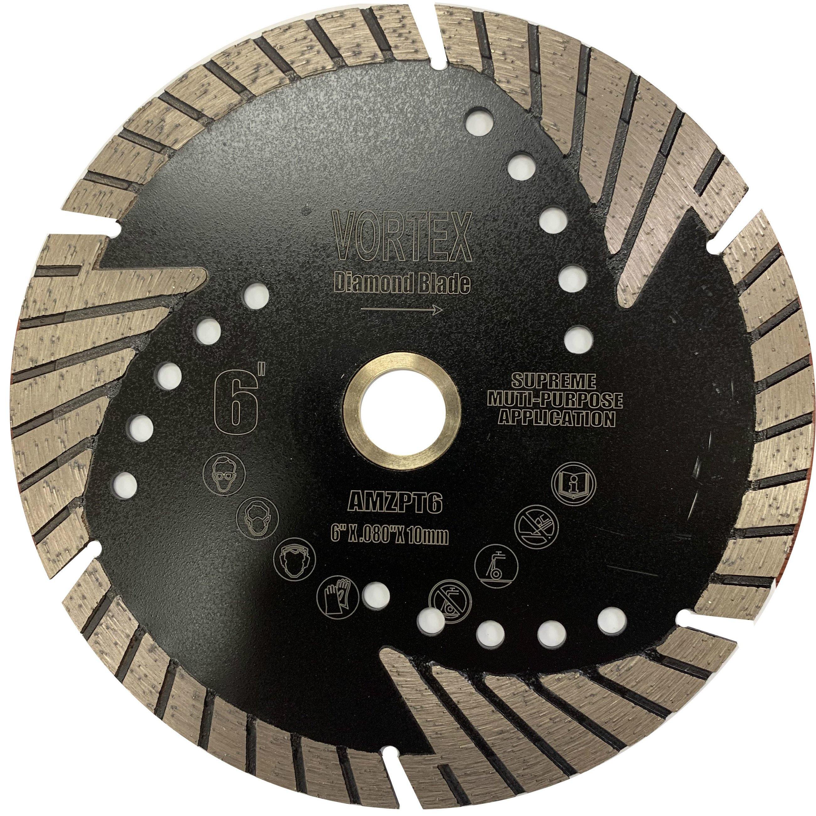 Supreme Quality Dry or Wet Cutting Saw Protected Turbo Segmented Diamond Blades (VPPS) for Granite Stone Concrete - Vortex Diamond