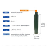 High-Efficiency 1-14 Inch Wet Diamond Core Drill Bits for General Purpose Applications