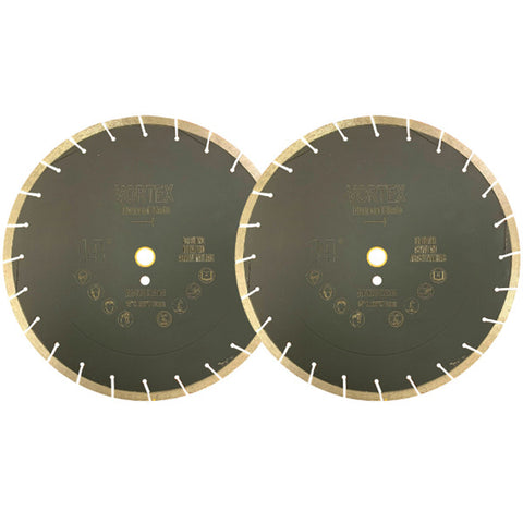 Hoja de corte de asfalto con diamante y segmentos socavados de 14 pulgadas