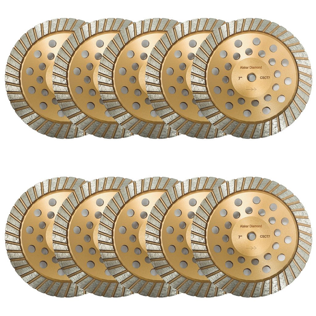Bulk Package 7 Inch Concrete Diamond Grinding Cup Wheel Collection - Vortex Diamond