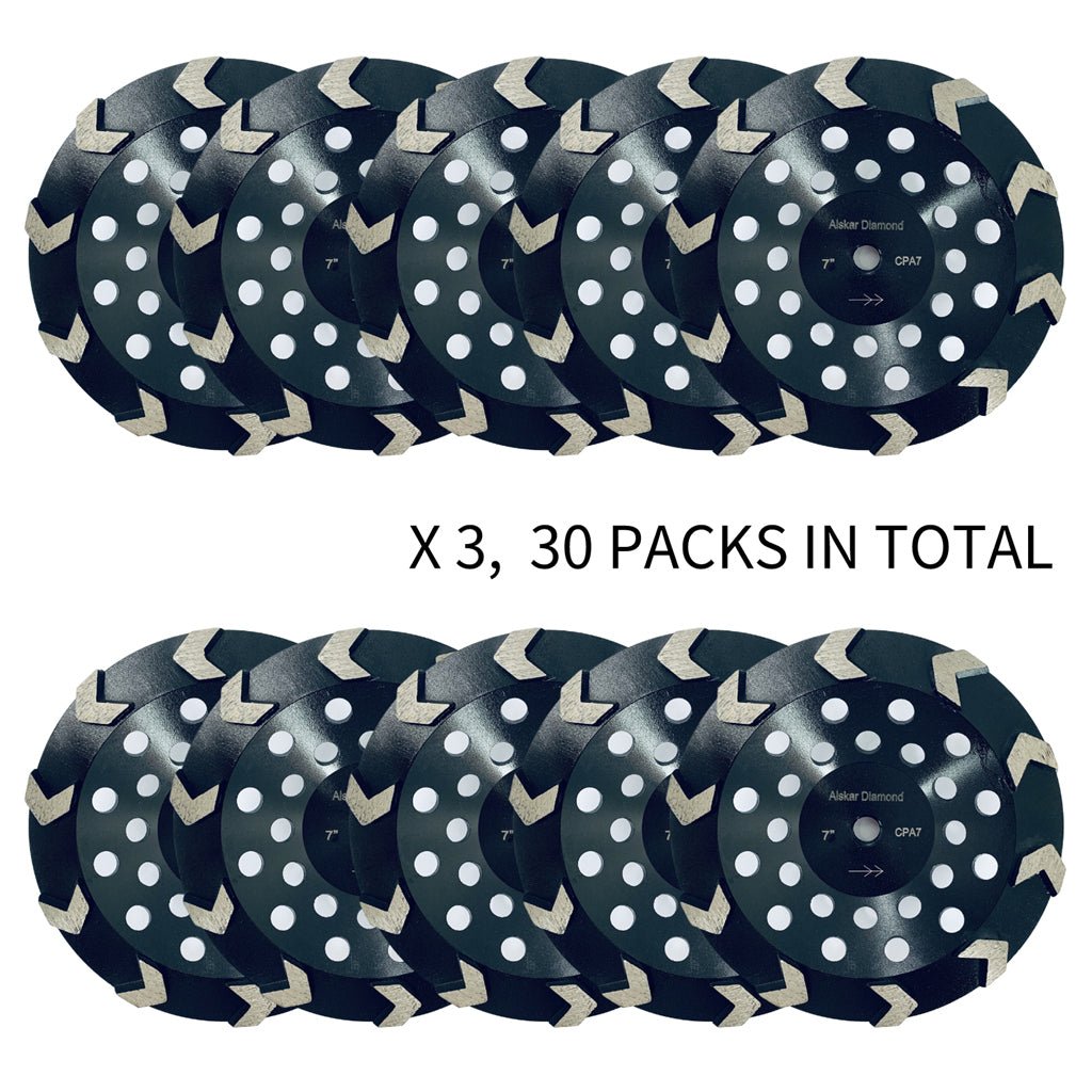 Bulk Package 7 Inch Concrete Diamond Grinding Cup Wheel Collection - Vortex Diamond