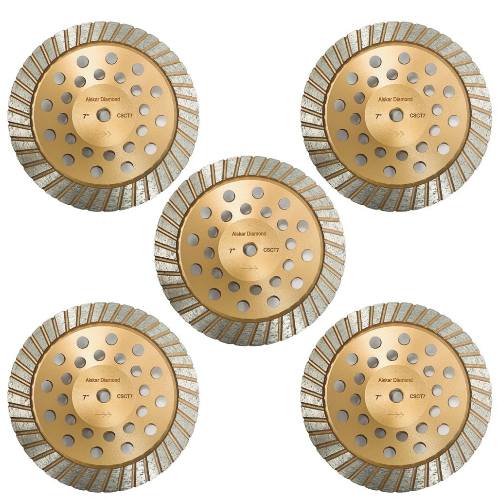 Bulk Package 7 Inch Concrete Diamond Grinding Cup Wheel Collection - Vortex Diamond