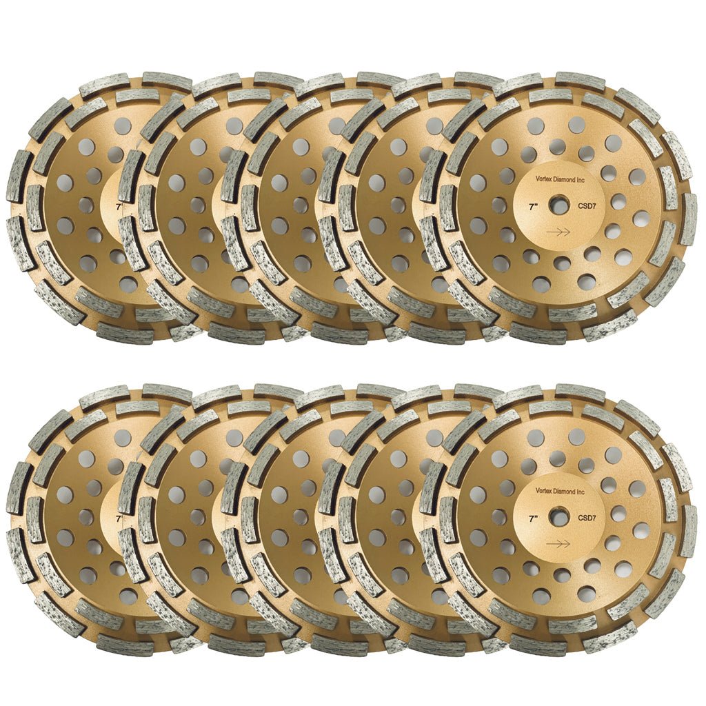 Bulk Package 7 Inch Concrete Diamond Grinding Cup Wheel Collection - Vortex Diamond