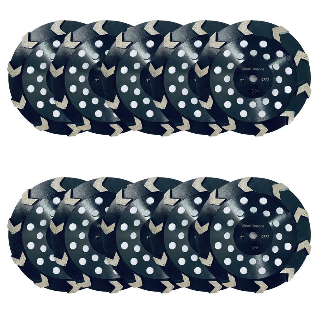 Bulk Package 7 Inch Concrete Diamond Grinding Cup Wheel Collection - Vortex Diamond