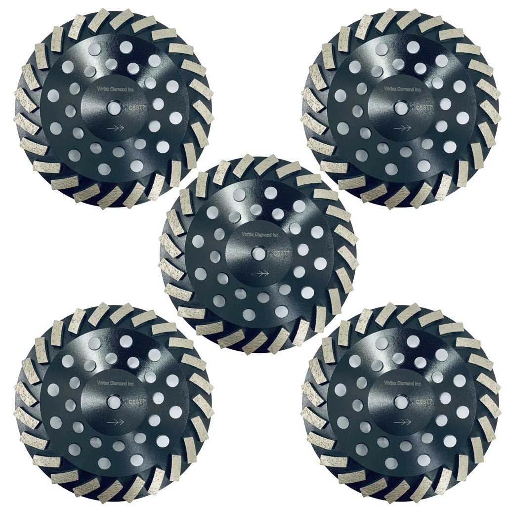 Bulk Package 7 Inch Concrete Diamond Grinding Cup Wheel Collection - Vortex Diamond