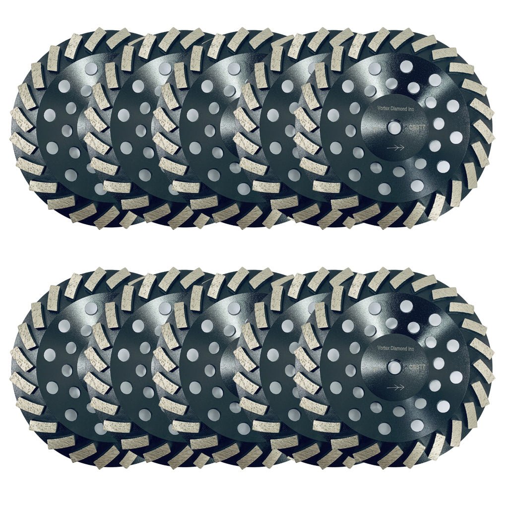 Bulk Package 7 Inch Concrete Diamond Grinding Cup Wheel Collection - Vortex Diamond