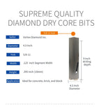 WPDB Dry Drill Core Bits with Diamond Aligned Segment for Brick Concrete Masonry