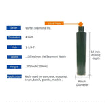 High - Efficiency 1 - 14 Inch Wet Diamond Core Drill Bits for General Purpose Applications - Vortex Diamond