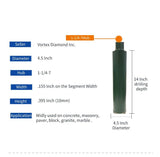 High - Efficiency 1 - 14 Inch Wet Diamond Core Drill Bits for General Purpose Applications - Vortex Diamond