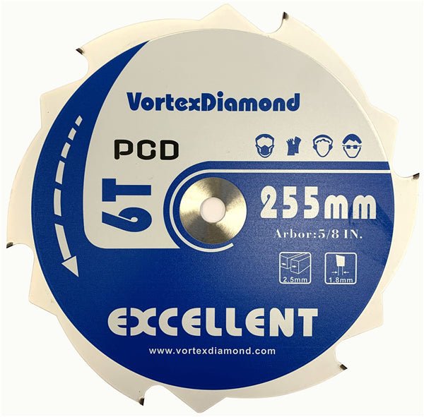 Polycrystalline Diamond (PCD) Tipped Professional Circular Saw Blade for Fiber Cement and Laminate Flooring - Vortex Diamond