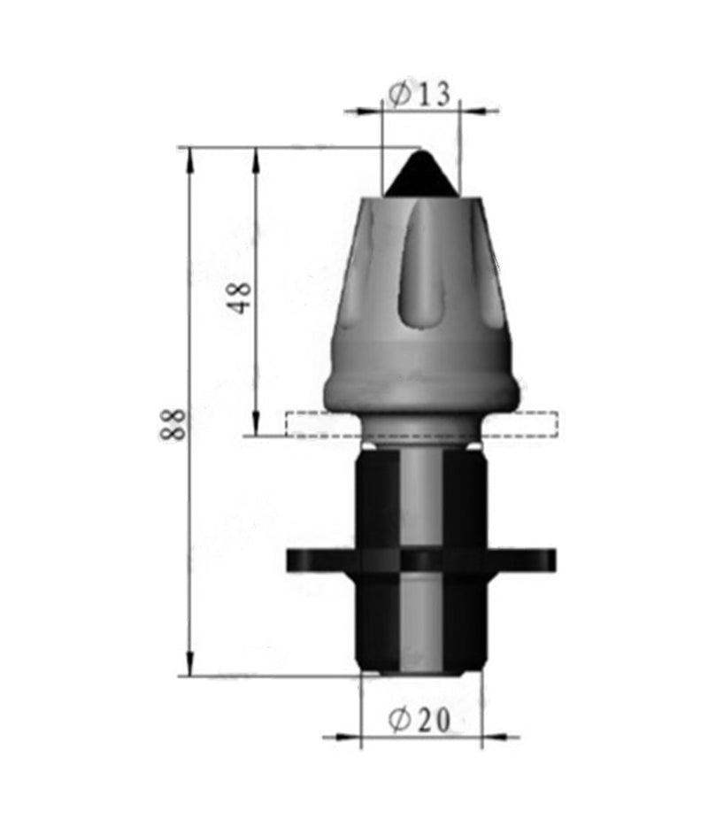RK3 - PT 13mm Cylindrical Tip ASTM4142 Kennametal Cutting Picks - Vortex Diamond