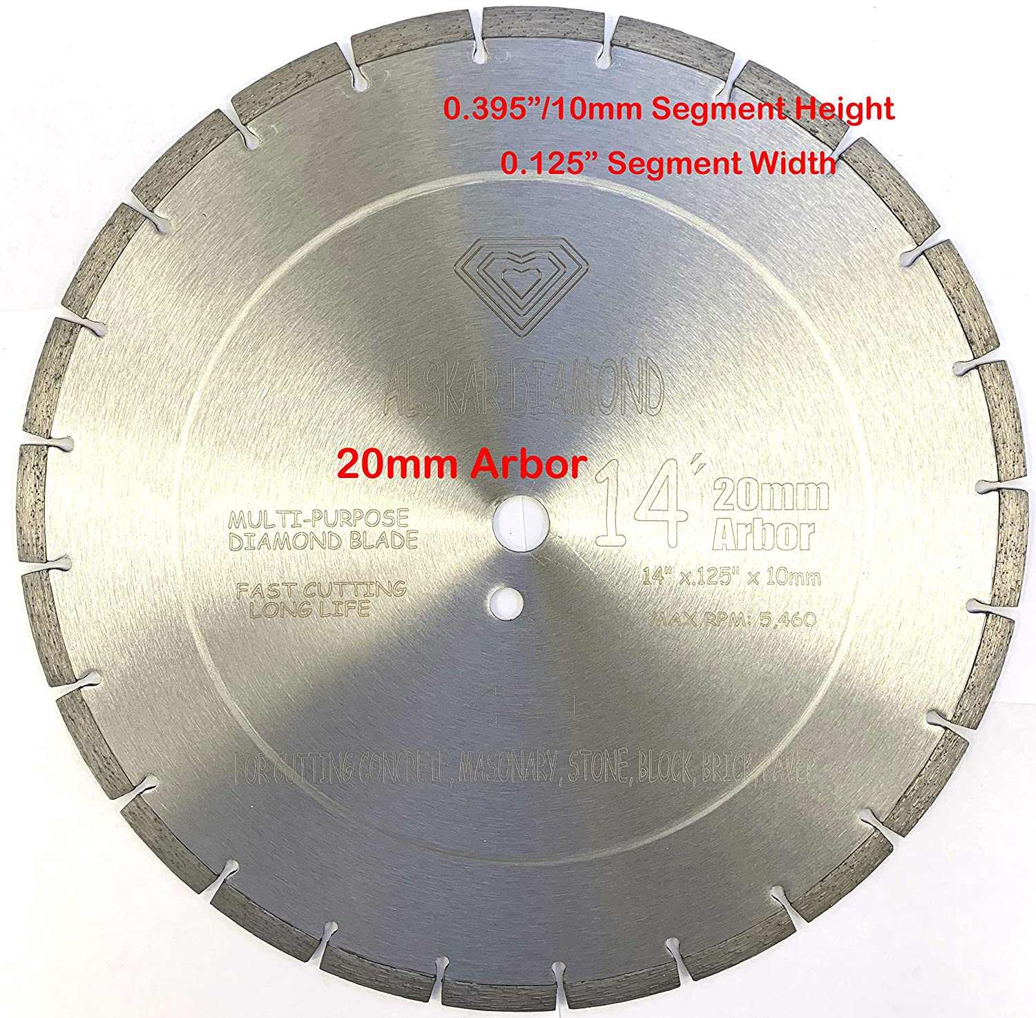 Stihl 14 Inch Diamond Blade Concrete Saw Blade with Direct 20mm Arbor Bolt - Vortex Diamond