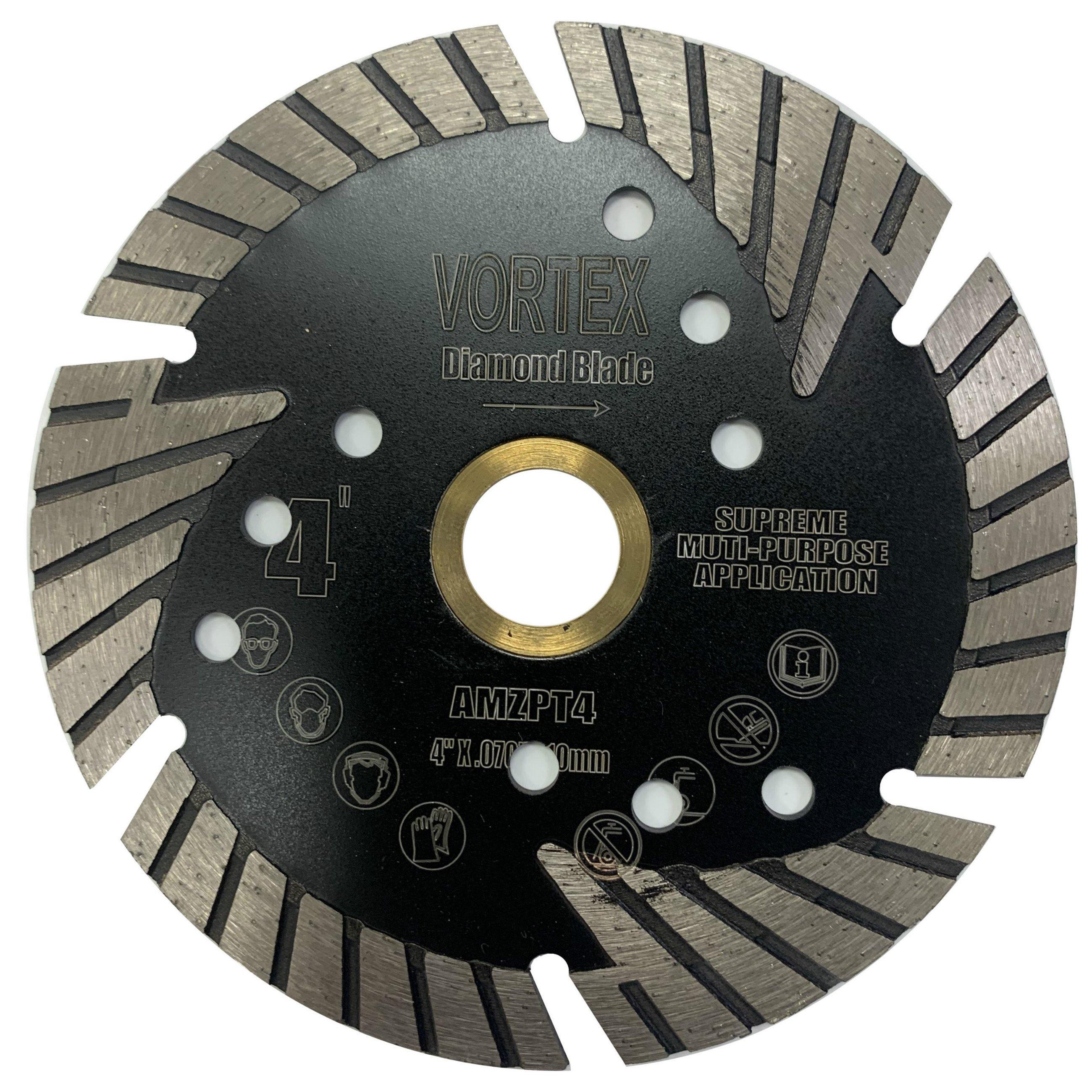 Supreme Quality Dry or Wet Cutting Saw Protected Turbo Segmented Diamond Blades (VPPS) for Granite Stone Concrete - Vortex Diamond