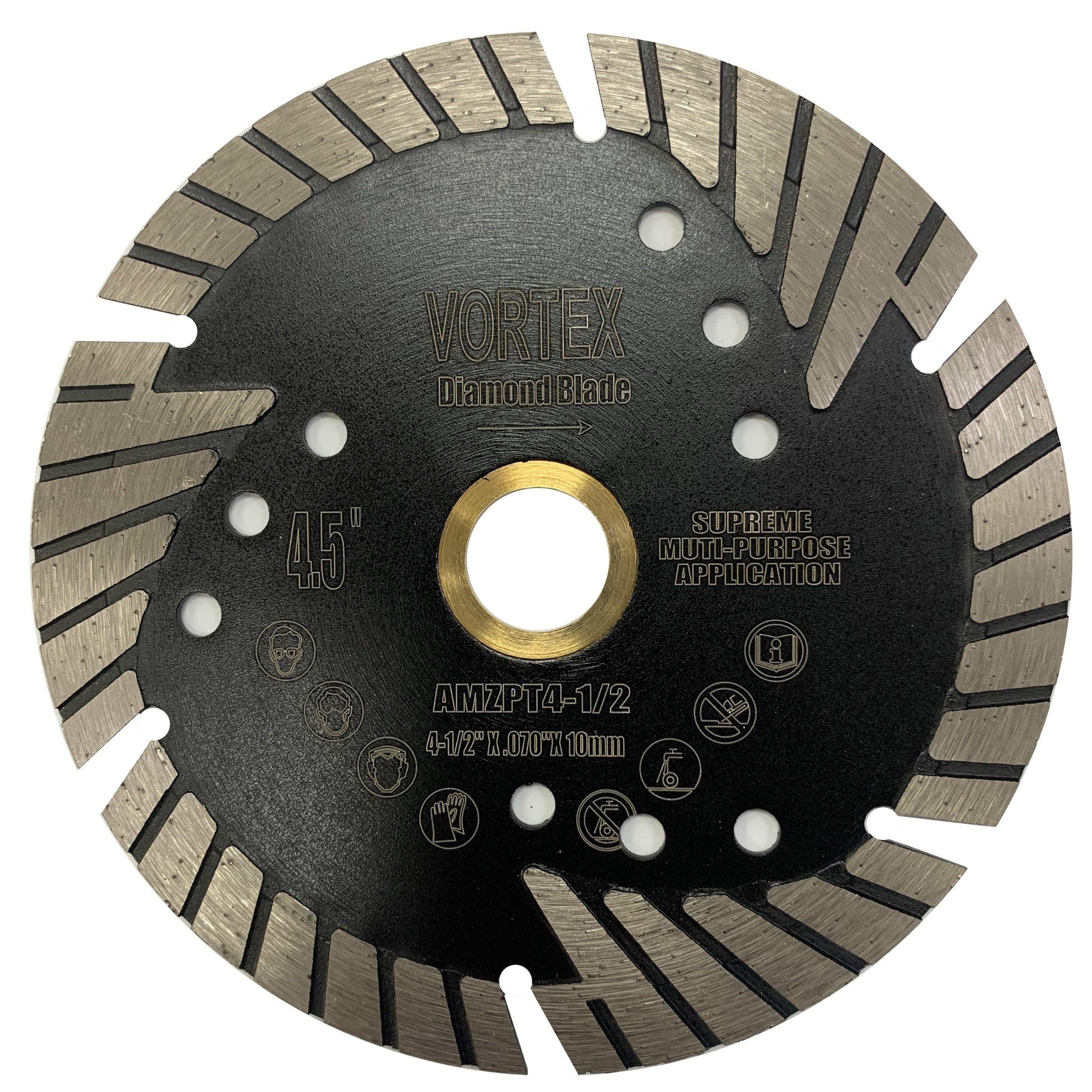 Supreme Quality Dry or Wet Cutting Saw Protected Turbo Segmented Diamond Blades (VPPS) for Granite Stone Concrete - Vortex Diamond
