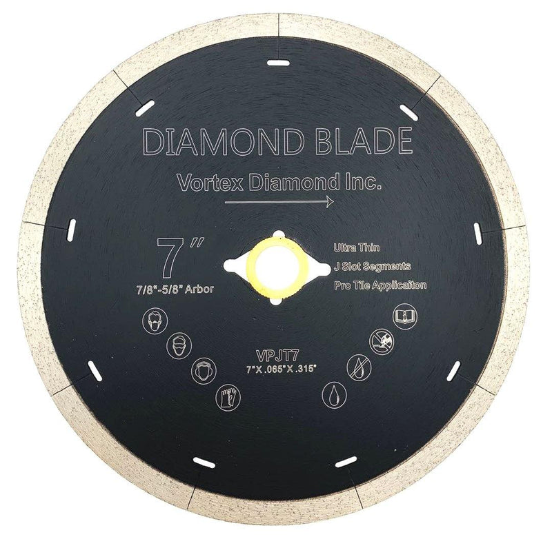 Vortex Diamond J - Slot Dry/Wet Diamond Blade for Porcelain, Ceramic Tile, Stone and Similar Materials - Vortex Diamond
