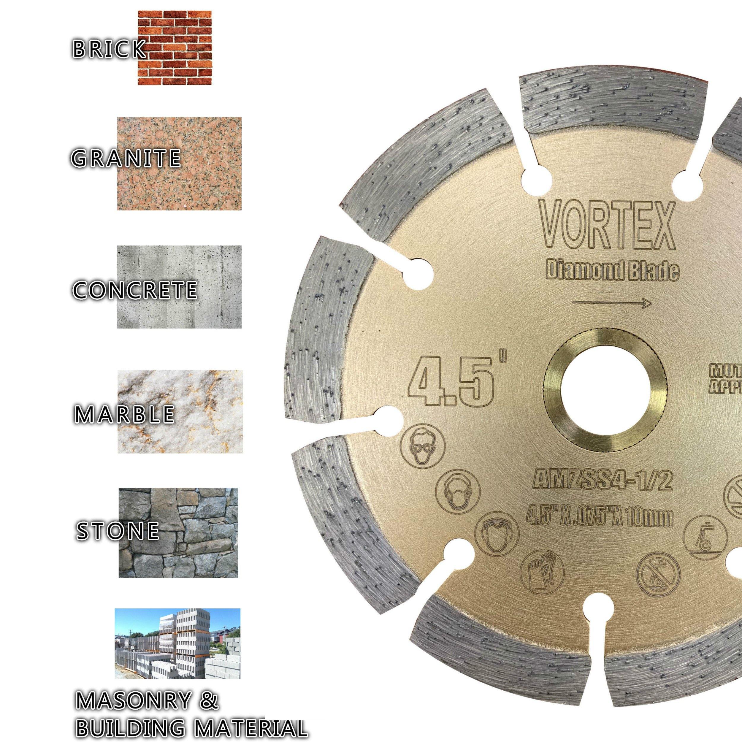 Vortex Diamond VSS Dry or Wet Cutting Segmented Diamond Saw Blades for Concrete Stone Brick Masonry - Vortex Diamond