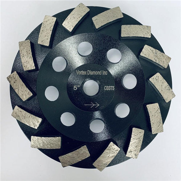 5 Inch Diamond Turbo Grinding Cup Wheel with Segmented Spiral Design for Fast Grinding