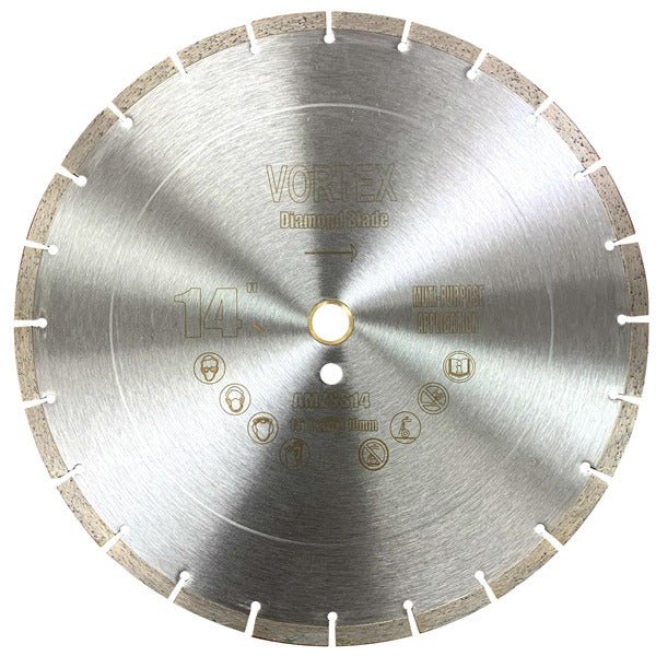 VSGS14 14 Inch Diamond Concrete Saw Blade – 1pc, 2pcs, 5pcs, 10pcs, 50pcs Bulk Options | Wet & Dry Cutting - Vortex Diamond