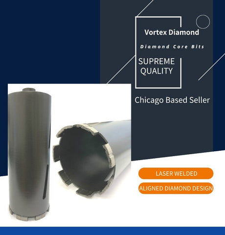 WPDB Dry Drill Core Bits with Diamond Aligned Segment for Brick Concrete Masonry - Vortex Diamond