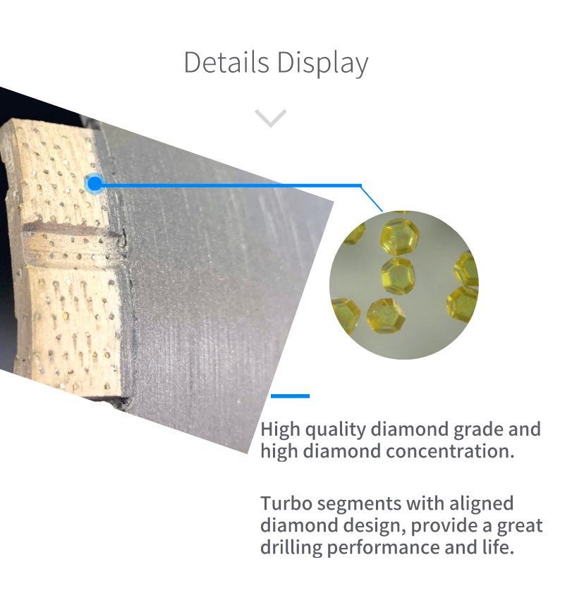 WPDB Dry Drill Core Bits with Diamond Aligned Segment for Brick Concrete Masonry - Vortex Diamond