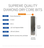 WPDB Dry Drill Core Bits with Diamond Aligned Segment for Brick Concrete Masonry - Vortex Diamond