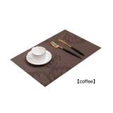 Placemats Set of 4.Butterfly style leaf jacquard woven style PVC dining mat - Vortex Diamond