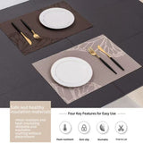 Placemats Set of 4.Butterfly style leaf jacquard woven style PVC dining mat - Vortex Diamond