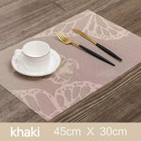 Placemats Set of 4.Butterfly style leaf jacquard woven style PVC dining mat - Vortex Diamond