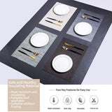 Placemats Set of 4.PVC Hemp - like Placemat - Vortex Diamond