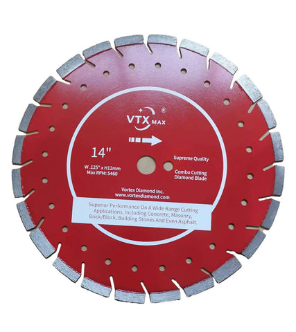 16 Inch Diamond Concrete Saw Blade - Segmented General Purpose Blade For Wet/Dry Cutting