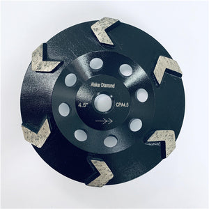 4.5 inch CPAS arrow diamond grinding cup wheel for concrete, mortar, and epoxy removal