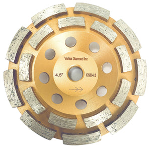 4.5 inch CSDR double row diamond cup wheel for masonry, stone, and epoxy removal
