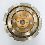 4 inch CSDR double row diamond cup wheel for aggressive concrete grinding and surface prep