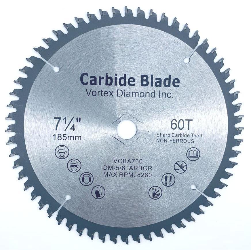 Carbide Tipped Circular Saw Blade Cut All Light Gauge Non Ferrous Metals Aluminum Cutting - Vortex Diamond