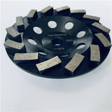 Segmented Spiral Turbo Diamond Grinding Wheel Side View for Concrete and Stone