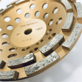 Close-up of CSDR double row diamond cup wheel showing premium-grade grinding segments
