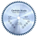 Vortex Diamond 12" 60T Carbide Tipped Wood Saw Blade for Professional Table and Miter Saw Projects