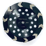 Premium Arrow - Shaped Segmented Diamond Grinding Cup Wheel For Concrete Grinding - Vortex Diamond