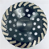 7 inch spiral turbo diamond grinding wheel for concrete, mortar, and epoxy grinding