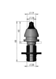 Precision engineered W6/20X2 competitor milling pick for road construction